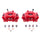 Red Powdercoated Caliper; Pair
