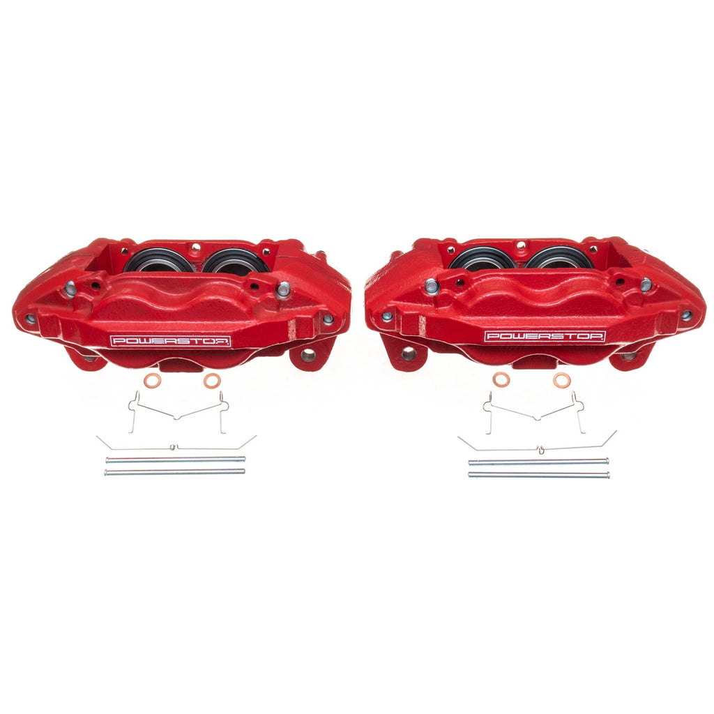 Red Powdercoated Caliper; Pair