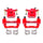 Red Powdercoated Caliper; Pair