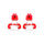Red Powdercoated Caliper; Pair