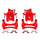 Red Powdercoated Caliper; Pair