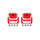 Red Powdercoated Caliper; Pair