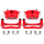 Red Powdercoated Caliper; Pair