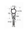 Universal Bulb Seal with rubber covered wire core push-on u-channel