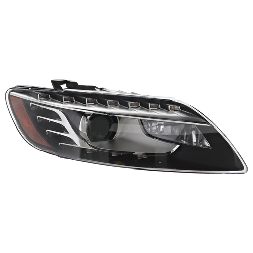 Q7 10-15 HEAD LAMP RH, Lens and Housing, Xenon, w/o Curve Lighting - CAPA