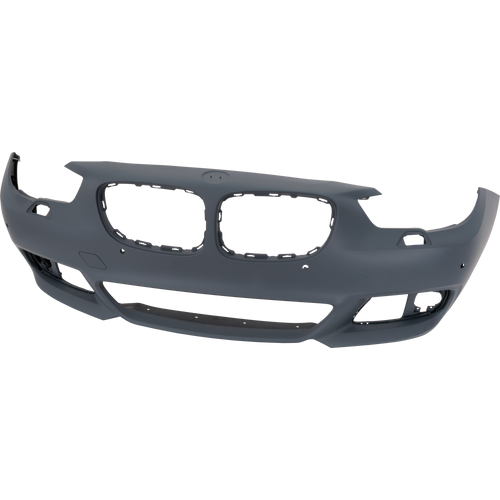 5 SERIES GT 10-17 FRONT BUMPER COVER, Primed, w/ M Package, w/ Park Assist Sensor, w/ Headlight Washer Holes, and w/o Side View Camera