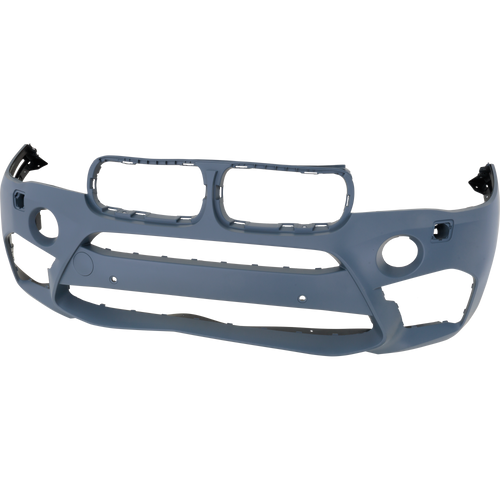 X6 15-17 FRONT BUMPER COVER, Primed, M Model, USA Built Vehicle, w/ Headlight Washer Holes, Park Distance Control, w/o Park Assist System