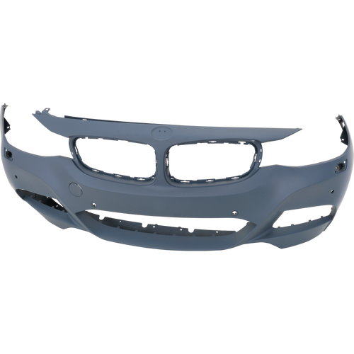 3-SERIES GT 14-19 FRONT BUMPER COVER, Primed, w/ M Sport Pkg, w/ Headlamp Washer Holes, Park Distance Control Sensor Holes, w/o Park Assist Sensor Holes, Camera Holes