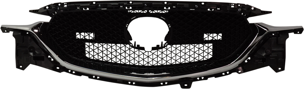 CX5 17-21 GRILLE, Textured Dark Gray, w/ Chome Molding, w/o Smart City Brake System and Radar Cruise Control