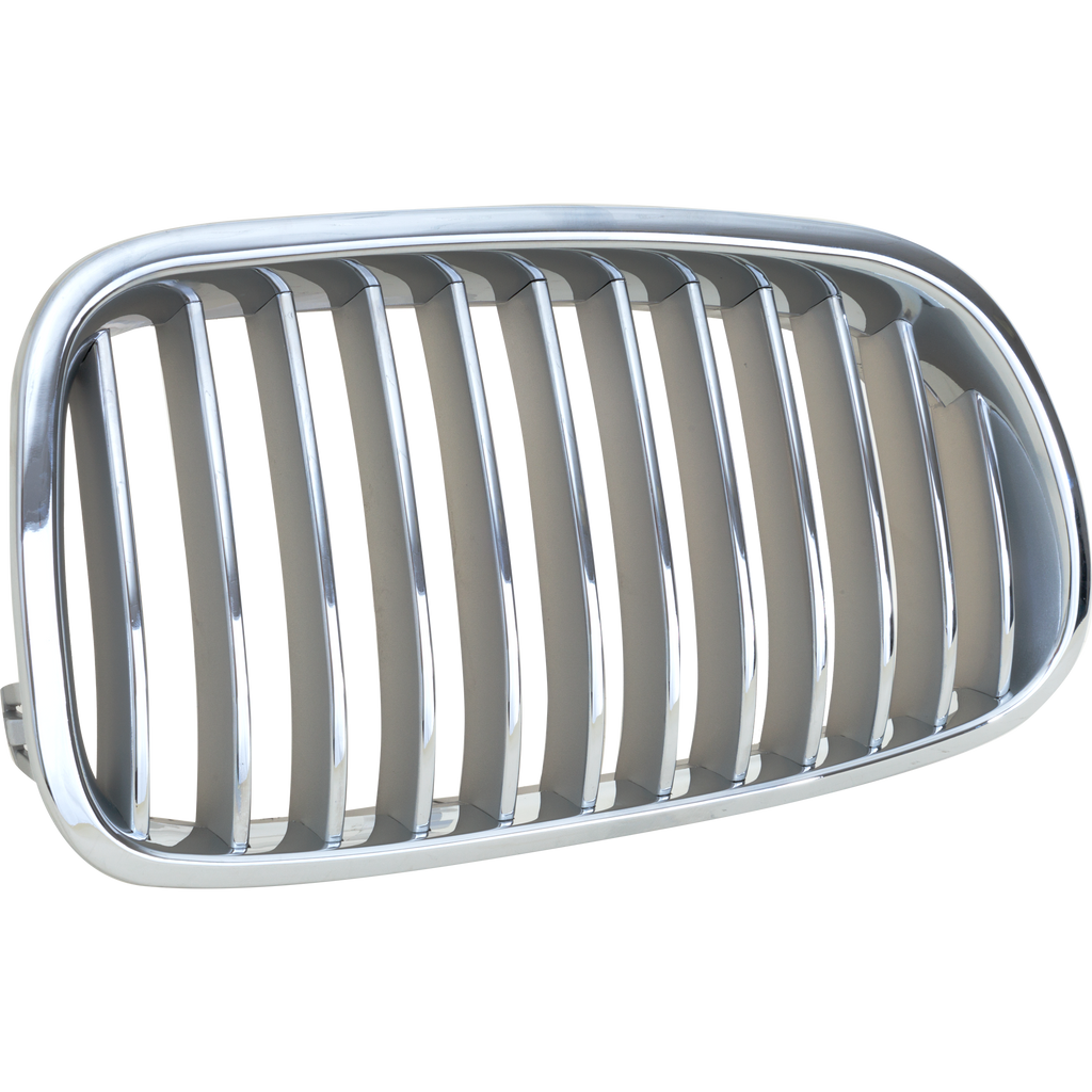 Grille Right Passenger Side Chrome Shell and Insert For 2011-2016 BMW 550I Sedan Without Night Vision Replacement RB07010031