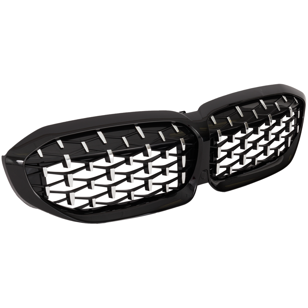 Grille Textured Black Insert For 2019-2022 BMW 3-Series With Camera Hole Replacement RB07010039