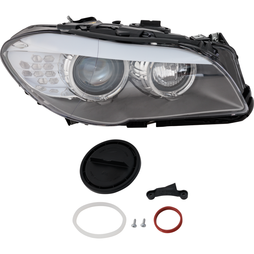 5-SERIES 11-13 HEAD LAMP RH, Lens and Housing, HID, w/o HID Kit, w/ Auto Adjust Headlight