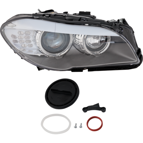 5-SERIES 11-13 HEAD LAMP RH, Lens and Housing, HID, w/o HID Kit, w/ Auto Adjust Headlight