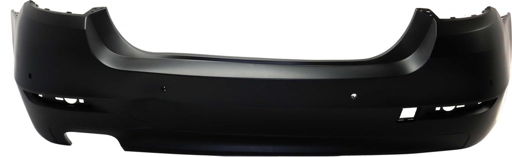 528I 14-16 REAR BUMPER COVER, Primed, Standard w/o M Sport Pkg, w/ Park Dist Ctrl Snsr Holes