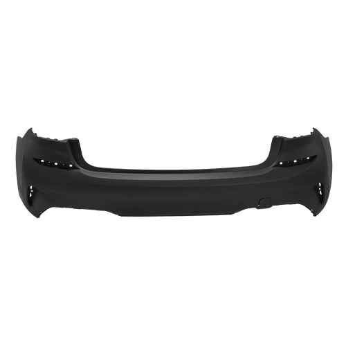 3-SERIES 19-22 REAR BUMPER COVER, Primed, w/ M Sport Pkg, w/o Park Distance Control Sensor Hole, Sedan
