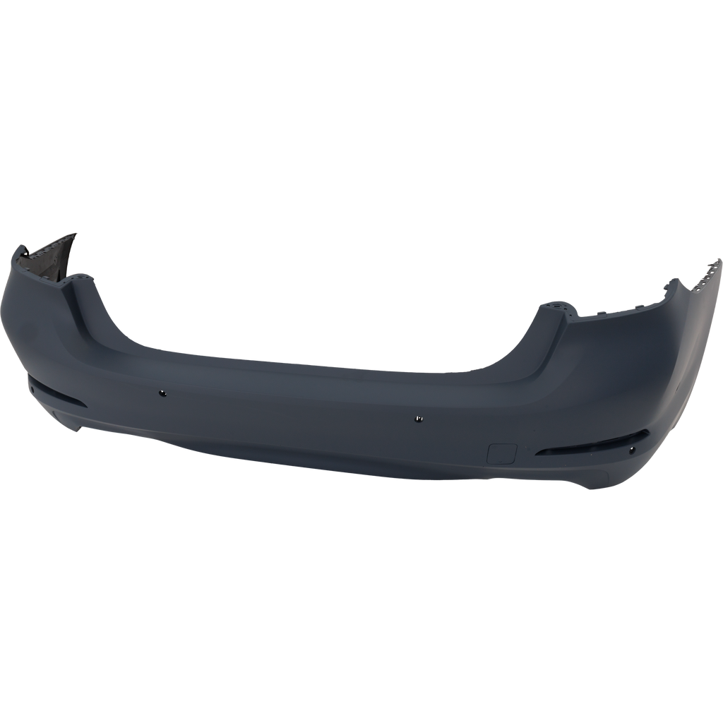 540I 17-20 REAR BUMPER COVER, Primed, w/o M Pkg., w/o Luxury Pkg., w/ Park Distance Control Sensor Holes and Park Assist Sensor Holes