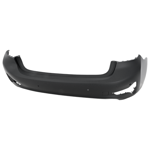 330I 19-22 REAR BUMPER COVER, Primed, w/Luxury Lines, w/ Park Distance Control, w/ Tow Hook Hole Cover, w/o Parking Assist and M Sport Package - CAPA