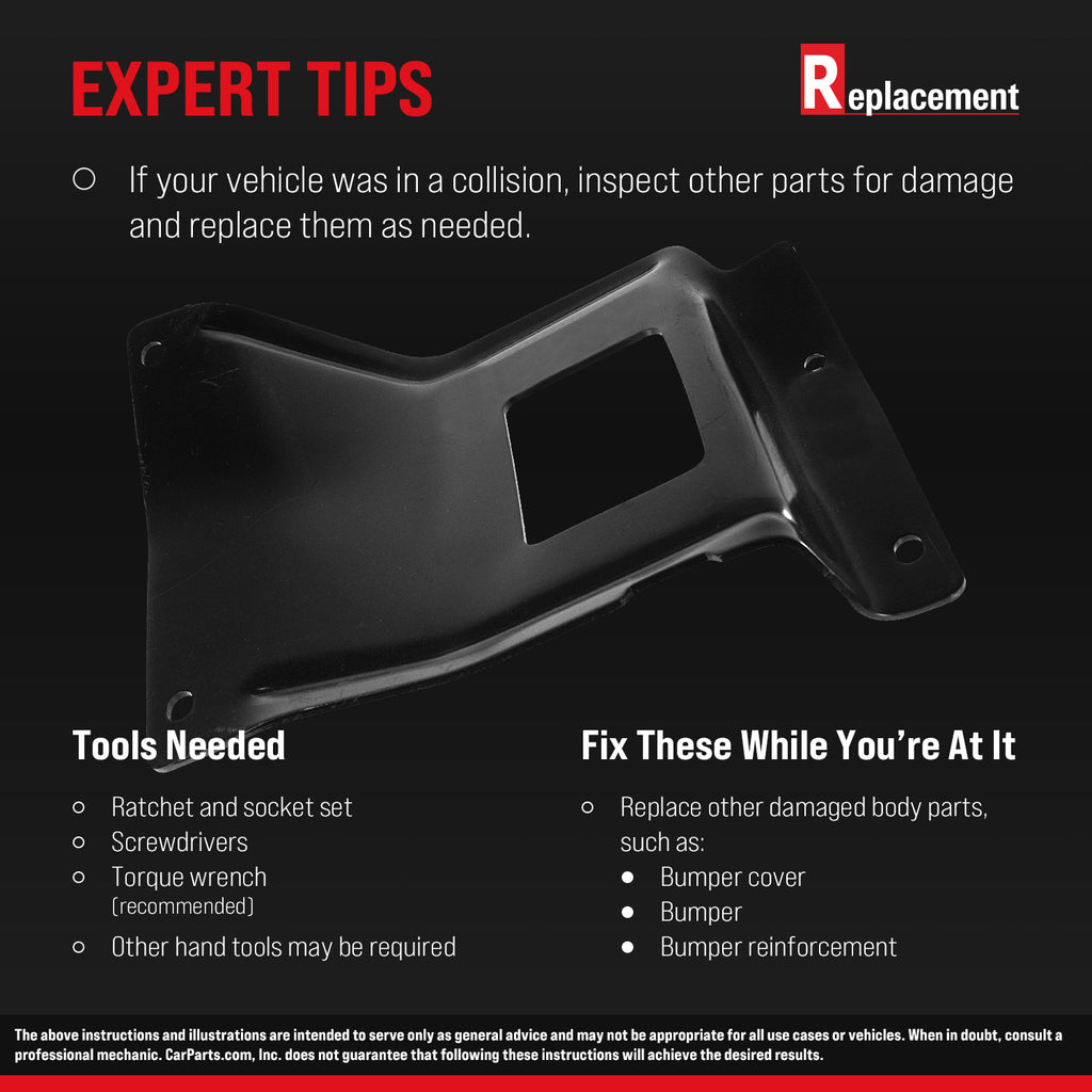 XT5 17-23 FRONT BUMPER BRACKET RH, Side Mounting Guide