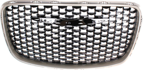 CHRYSLER 300 15-21 GRILLE, Alloy, Silver Gray Shell, w/ Gloss Black Insert