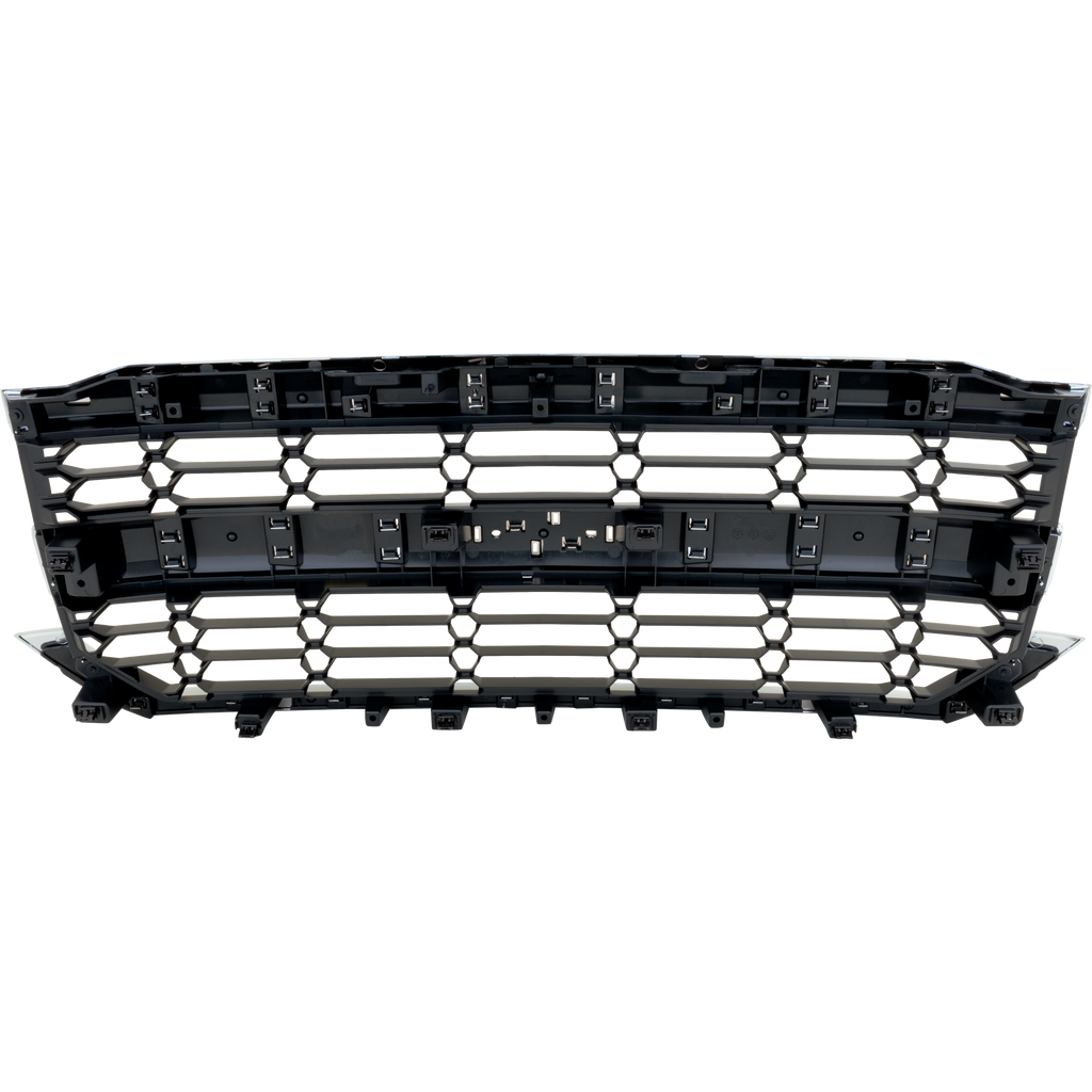 SILVERADO 1500 16-18/SILVERADO 1500 LD 19-19 GRILLE, Textured Dark Gray Shell and Insert, w/ Chrome Molding, (High Country 16-18/LT 16-19 w/o Z71 Pkg.) - CAPA