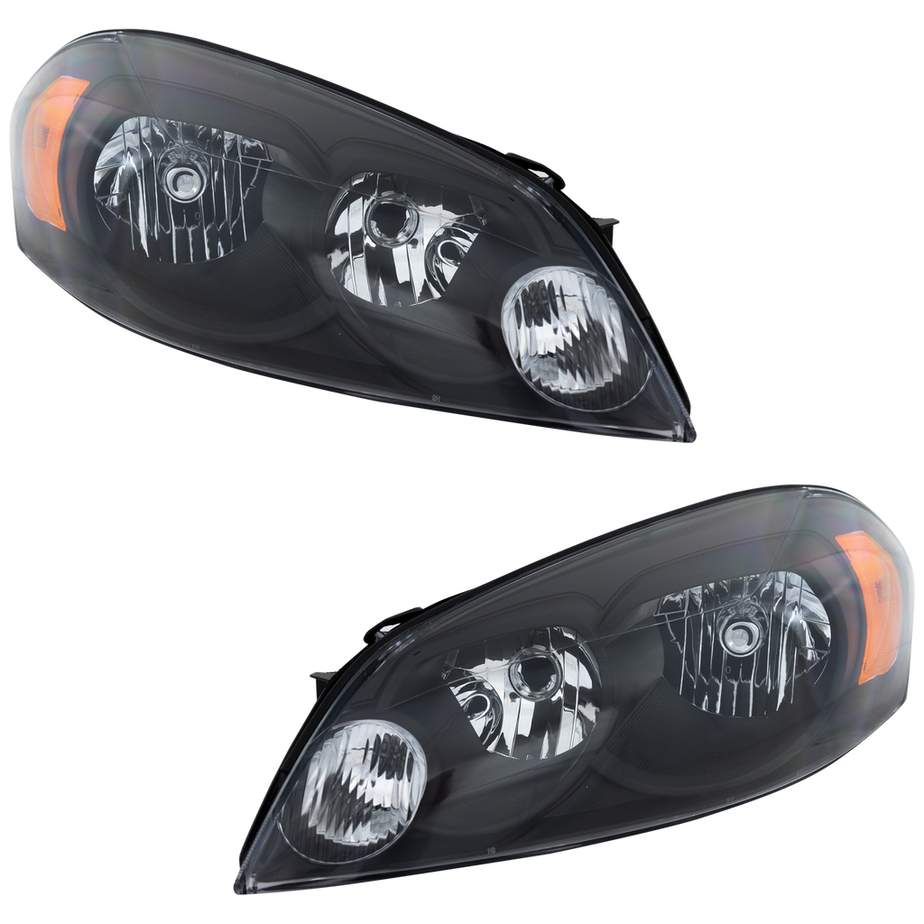 IMPALA 06-13/IMPALA LIMITED 14-16/MONTE CARLO 06-07 HEAD LAMP RH AND LH, Lens and Housing, Halogen, Black Bezel, 2-Piece
