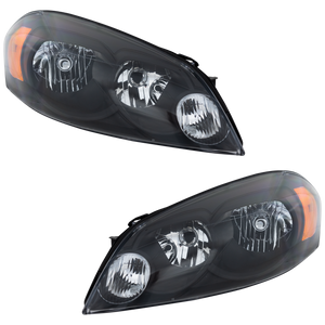 IMPALA 06-13/IMPALA LIMITED 14-16/MONTE CARLO 06-07 HEAD LAMP RH AND LH, Lens and Housing, Halogen, Black Bezel, 2-Piece