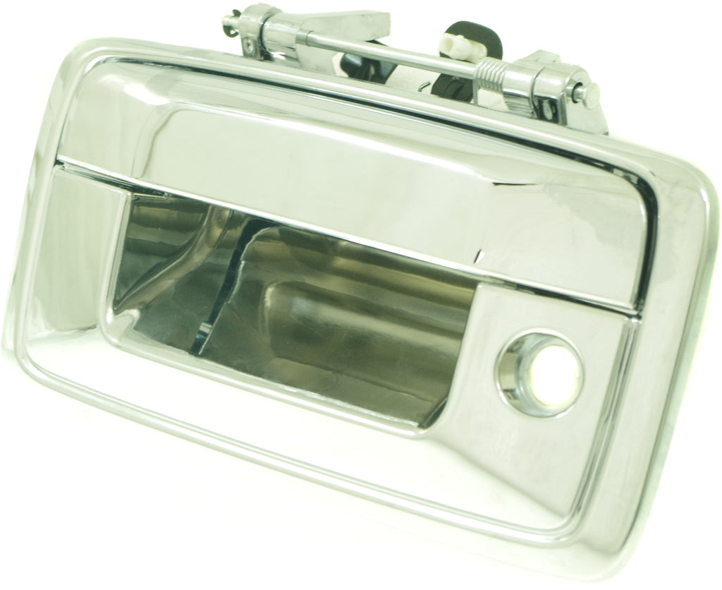 SILVERADO/SIERRA 1500 16-18 / 2500 HD/3500 HD 16-18 TAILGATE HANDLE, Outside, All Chr, w/ Keyhole, w/o Cam Hole, All Cab Types