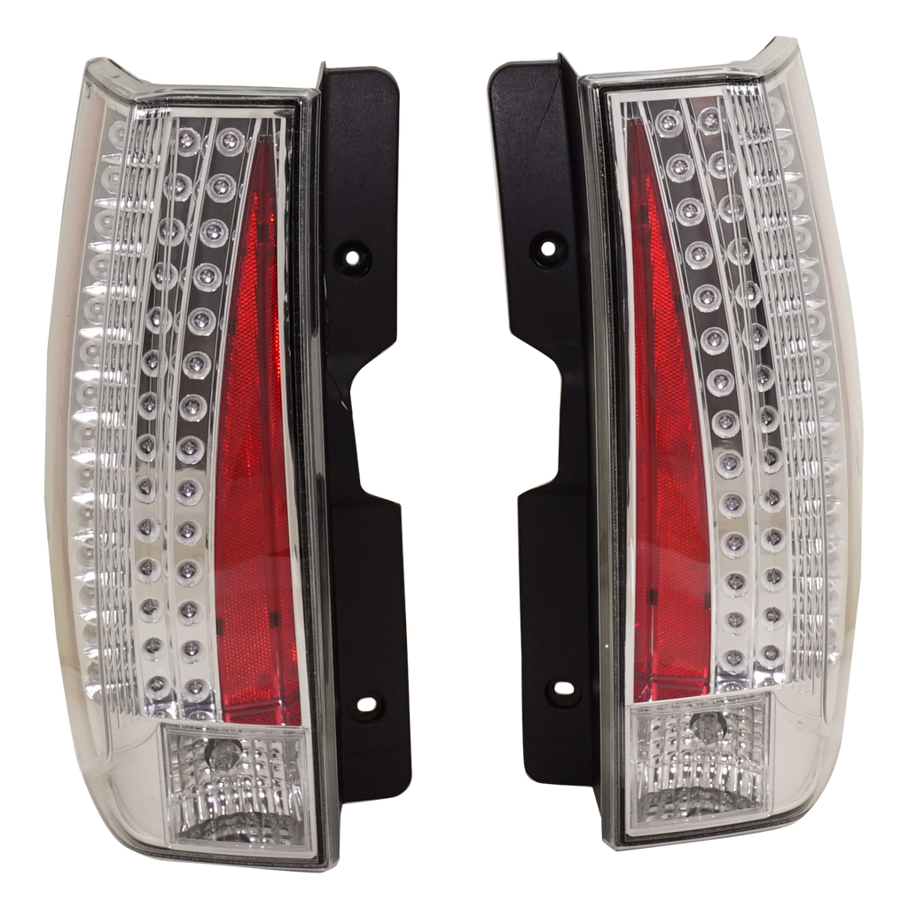 ESCALADE/ESCALADE ESV 07-14 TAIL LAMP RH AND LH, Assembly, Clear Lens, Chrome Bezel, (Escalade ESV, Base Model), 2-Piece