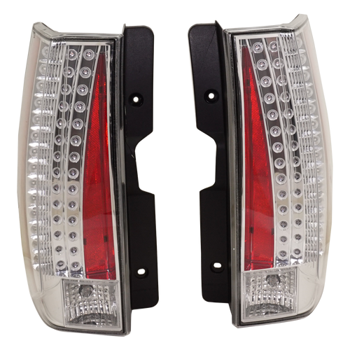 ESCALADE/ESCALADE ESV 07-14 TAIL LAMP RH AND LH, Assembly, Clear Lens, Chrome Bezel, (Escalade ESV, Base Model), 2-Piece