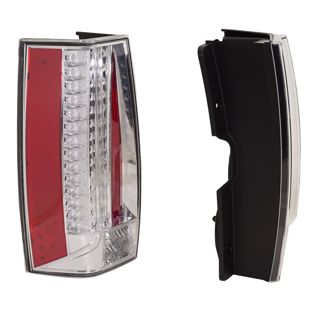 ESCALADE/ESCALADE ESV 07-14 TAIL LAMP RH AND LH, Assembly, Clear Lens, Chrome Bezel, (Escalade ESV, Base Model), 2-Piece