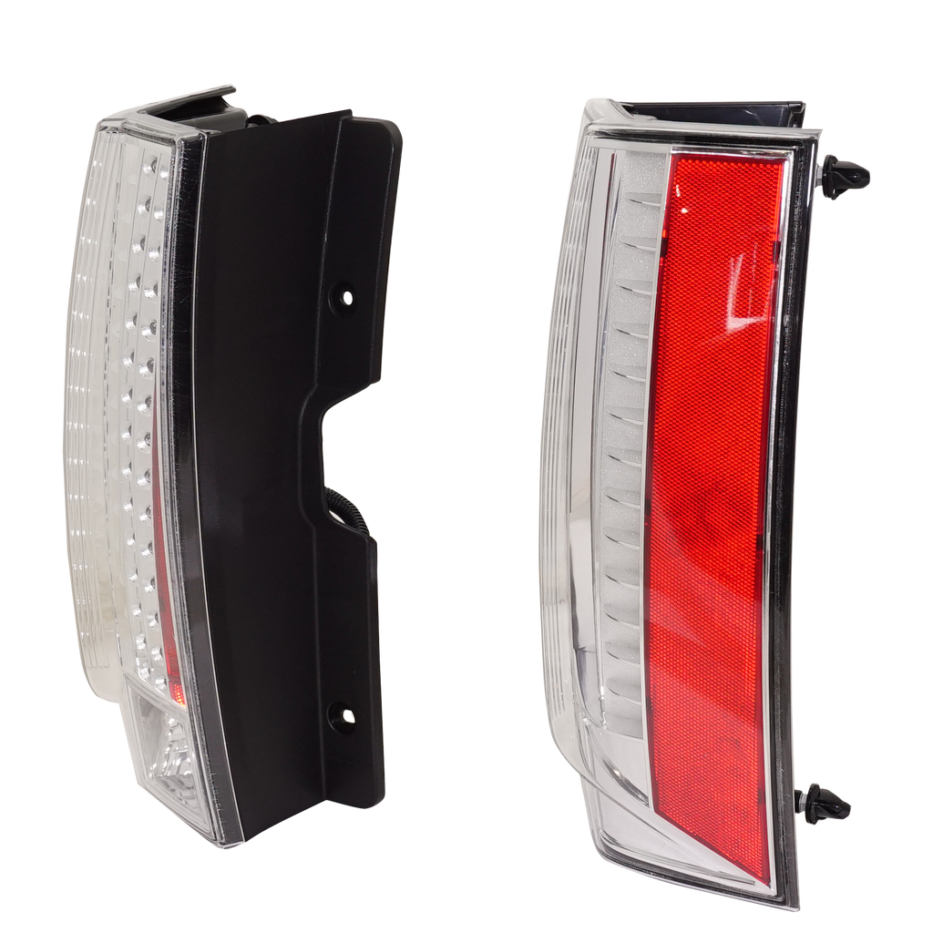 ESCALADE/ESCALADE ESV 07-14 TAIL LAMP RH AND LH, Assembly, Clear Lens, Chrome Bezel, (Escalade ESV, Base Model), 2-Piece