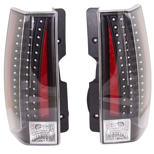 ESCALADE/ESCALADE ESV 07-14 TAIL LAMP RH AND LH, Assembly, Clear Lens, Black Bezel, (Escalade ESV, Base Model), 2-Piece