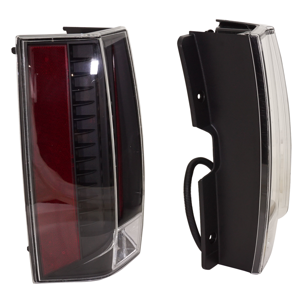 ESCALADE/ESCALADE ESV 07-14 TAIL LAMP RH AND LH, Assembly, Clear Lens, Black Bezel, (Escalade ESV, Base Model), 2-Piece