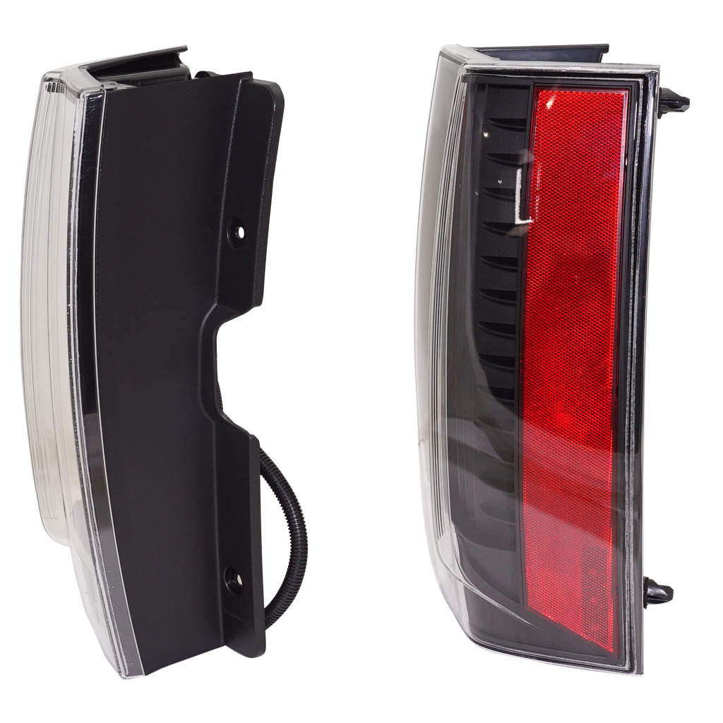 ESCALADE/ESCALADE ESV 07-14 TAIL LAMP RH AND LH, Assembly, Clear Lens, Black Bezel, (Escalade ESV, Base Model), 2-Piece