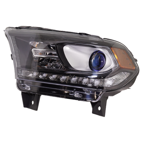 DURANGO 16-20 HEAD LAMP LH, Assembly, Halogen, SXT Model, Black Interior, w/ Daytime Running Light - CAPA