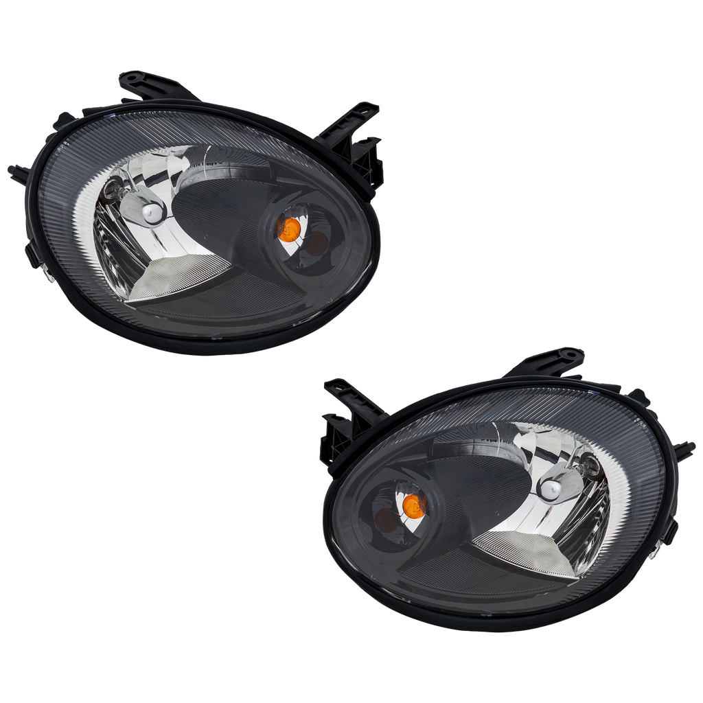 NEON 03-05 HEAD LAMP RH AND LH, Assembly, Halogen, Blackl Bezel, New Body Style, 2-Piece