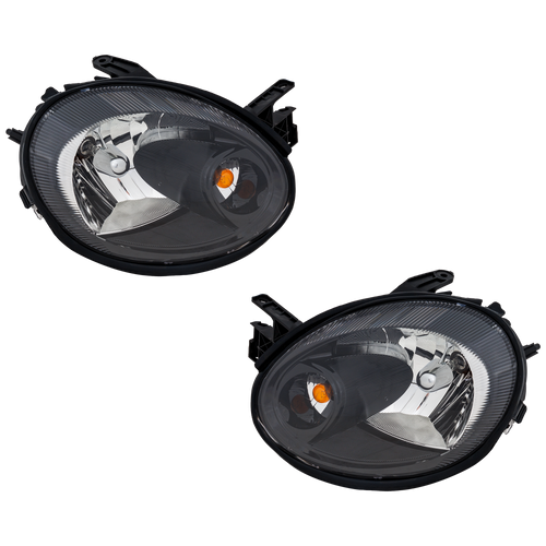 NEON 03-05 HEAD LAMP RH AND LH, Assembly, Halogen, Blackl Bezel, New Body Style, 2-Piece