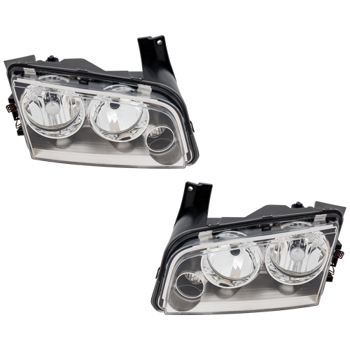 CHARGER 07-10 HEAD LAMP RH AND LH, Lens and Housing, Halogen, Clear Lens, From 11-8-06, 2-Piece