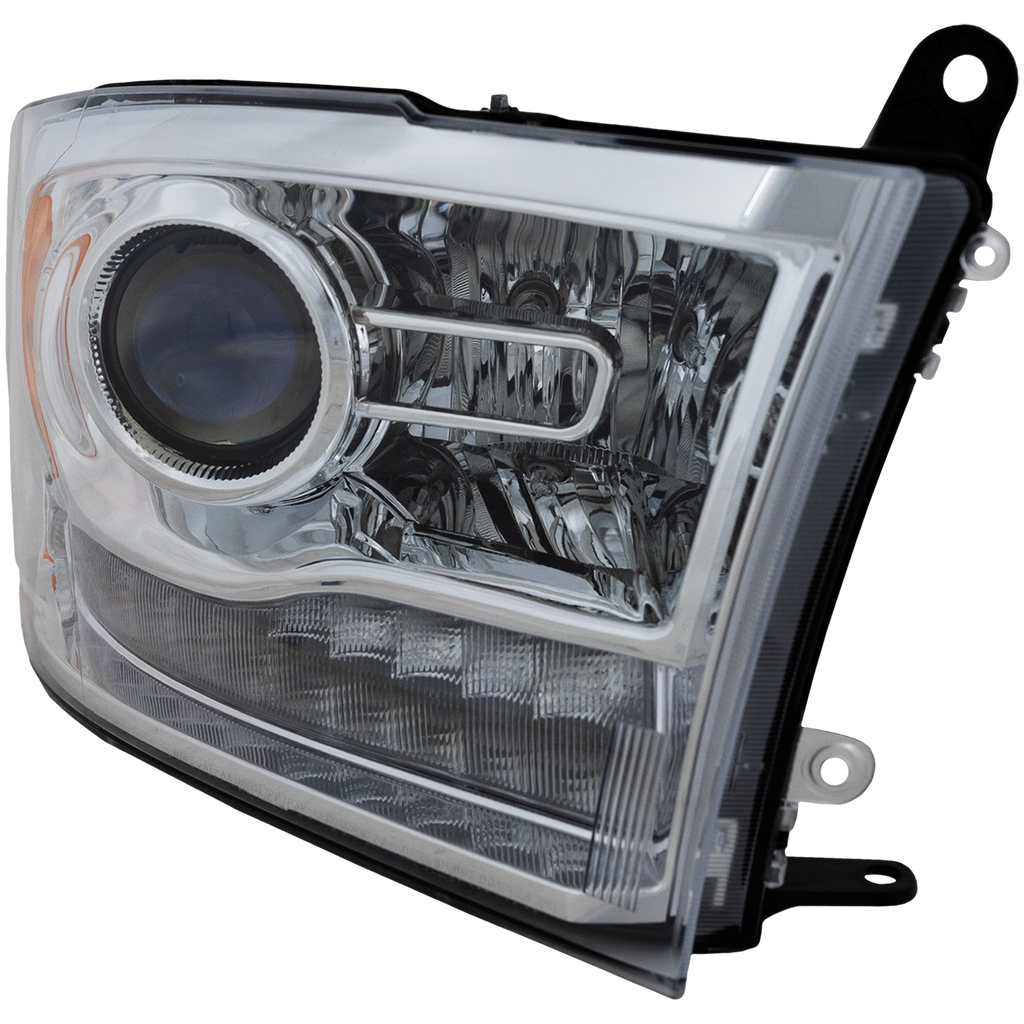 RAM FULL SIZE P/U 09-12 PROJECTOR HEAD LAMP RH AND LH, Assembly, Halogen, Chrome Interior, w/ Quad Lamps, Code LME