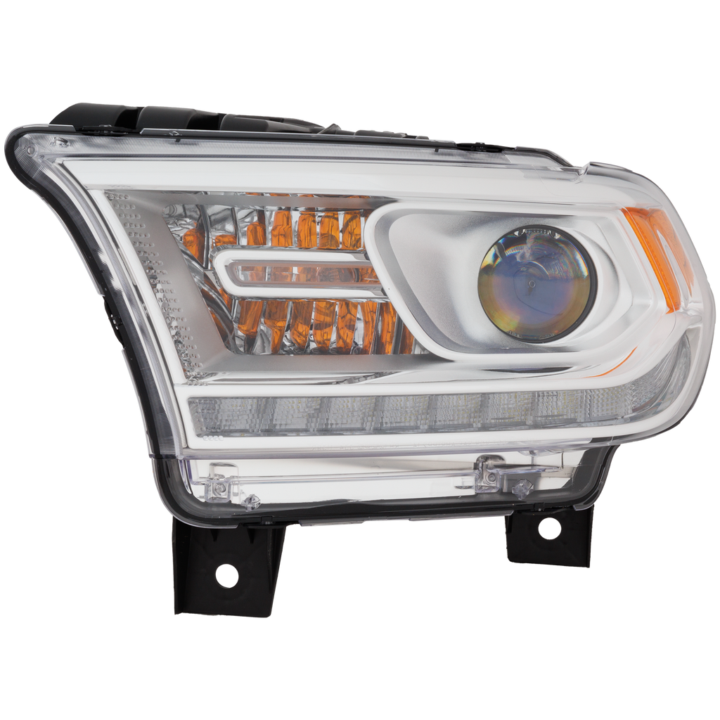 DURANGO 16-20 HEAD LAMP LH, Assembly, Halogen, Chrome Interior, w/ Daytime Running Light - CAPA
