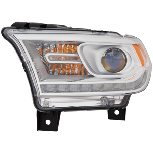 DURANGO 16-20 HEAD LAMP LH, Assembly, Halogen, Chrome Interior, w/ Daytime Running Light - CAPA