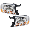 DAKOTA 97-04/DURANGO 98-03 HEAD LAMP RH AND LH, Assembly, Chrome Interior, Diamond Design, 2-Piece