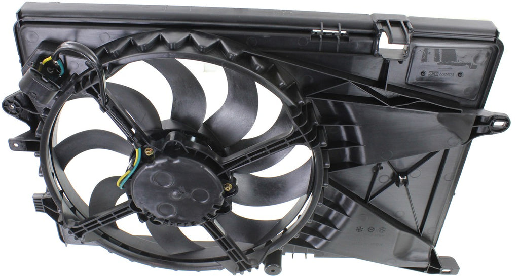 SONIC 12-20 RADIATOR FAN ASSEMBLY, Single Fan, 1.4L , Man Trans, Hatchback/Sdn, Includes resistor