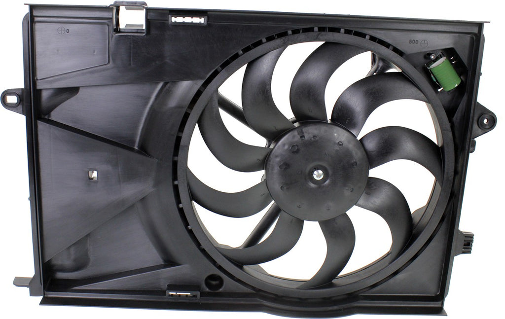 SONIC 12-20 RADIATOR FAN ASSEMBLY, Single Fan, 1.4L , Man Trans, Hatchback/Sdn, Includes resistor