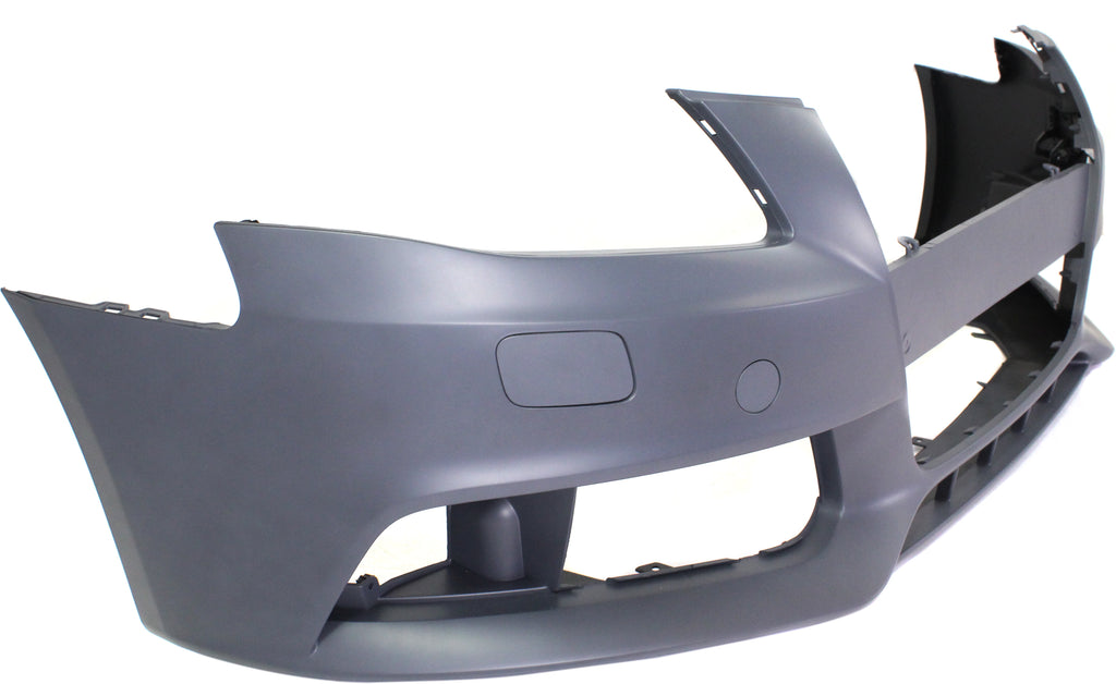 Front Bumper Cover Primed For 2009-2012 Audi A4 Without S-Line Pkg With Headlight Washer Holes Sedan Replacement REPA010306P