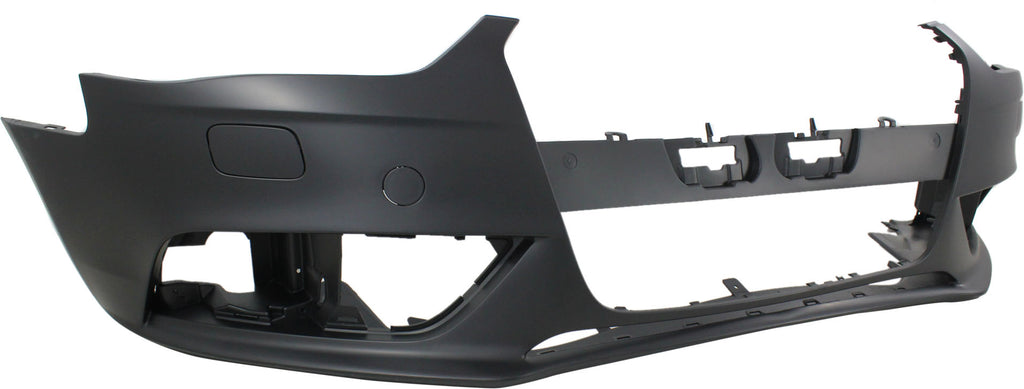Front Bumper Cover Primed For 2013-2016 Audi A4 With Headlight Washer Holes Replacement REPA010337P