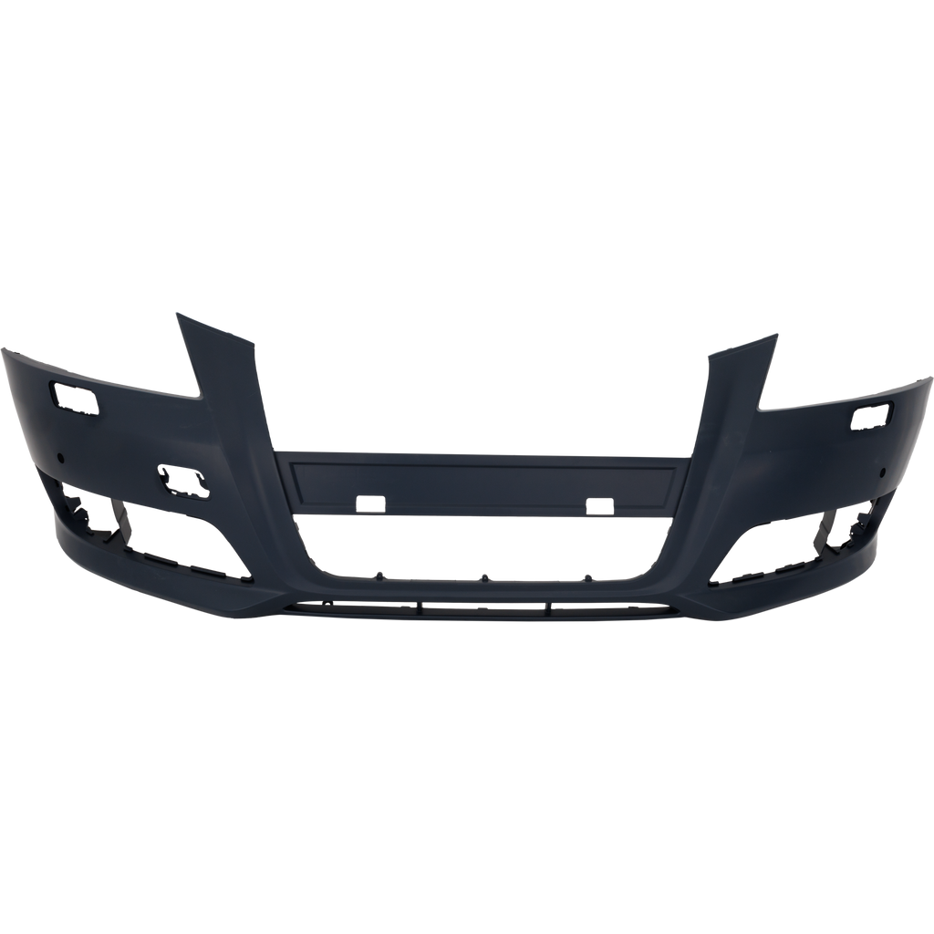 Front Bumper Cover Primed For 2009-2013 Audi A3 Without Sport Pkg With Headlight Washer Holes and Parking Aid Snsr Holes Replacement REPA010340P