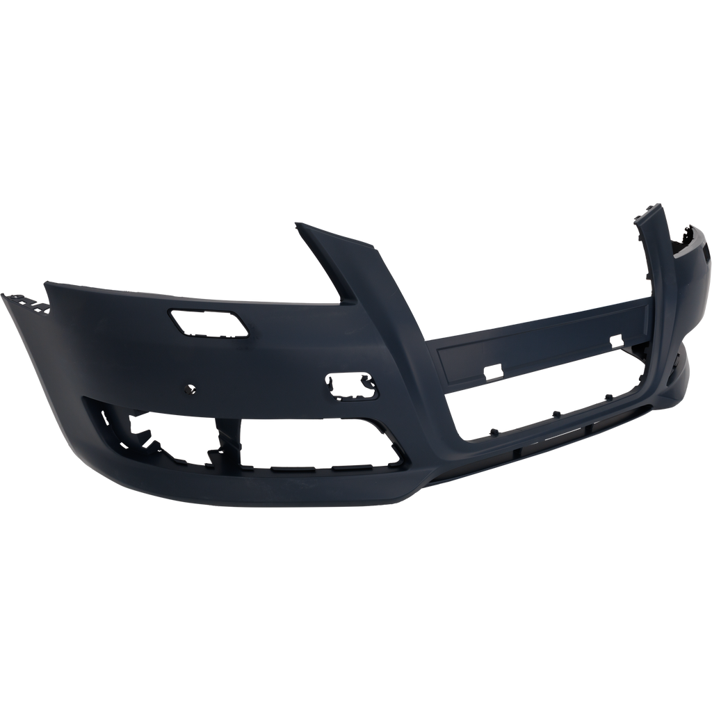 Front Bumper Cover Primed For 2009-2013 Audi A3 Without Sport Pkg With Headlight Washer Holes and Parking Aid Snsr Holes Replacement REPA010340P