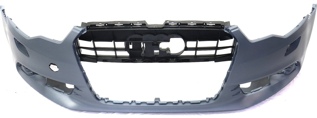 A6 12-15 FRONT BUMPER COVER, Primed, w/o S-line Pkg and Parking Aid Snsr Holes - CAPA