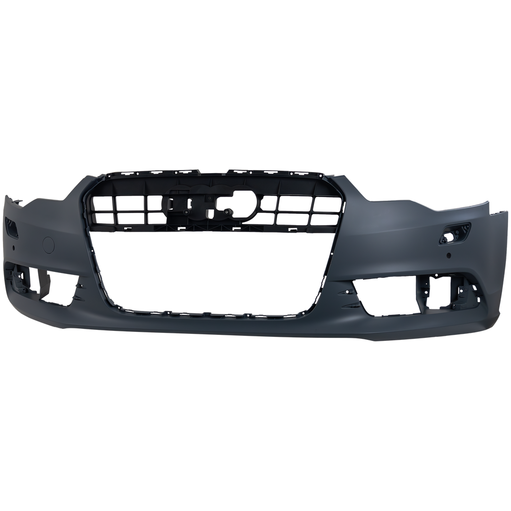 A6 12-15 FRONT BUMPER COVER, Primed, w/o S-Line Pkg, w/ Parking Aid Snsr Holes, w/o IPAS Holes - CAPA